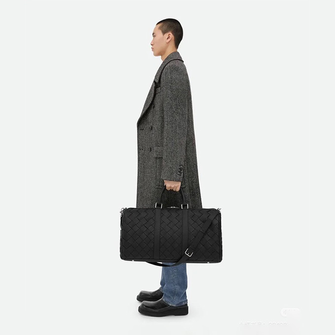 bottega veneta tour intrecciato grain leather large duffle travel bag #795287